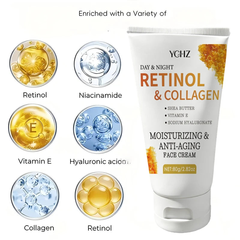 Retinol Night Cream with Collagen & Hyaluronic Acid – Face & Neck