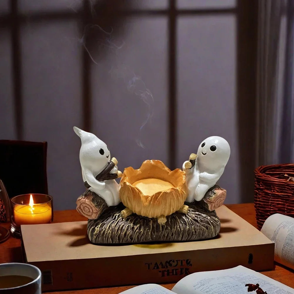 Halloween Home Decoration Ghost Candle Holder Without Candles Decorative Metal Stand Unique Ghost Design Perfect for Spooky Oasis Select A