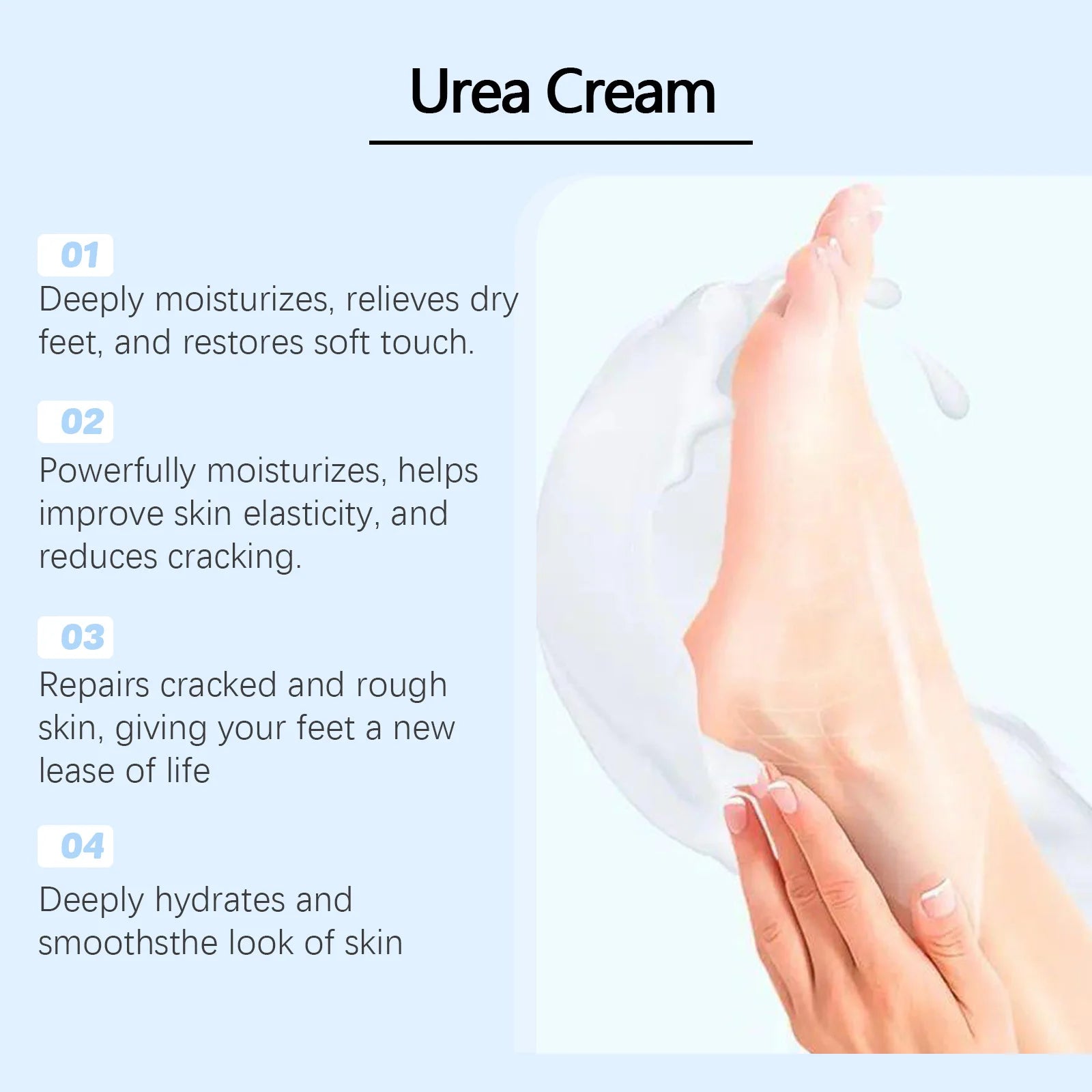 Urea Foot Cream Softens Moisturizes Skin Relieves Dryness Anti Drying Cracked Heel Exfoliates Deeply Penetrates Foot Cream Oasis Select
