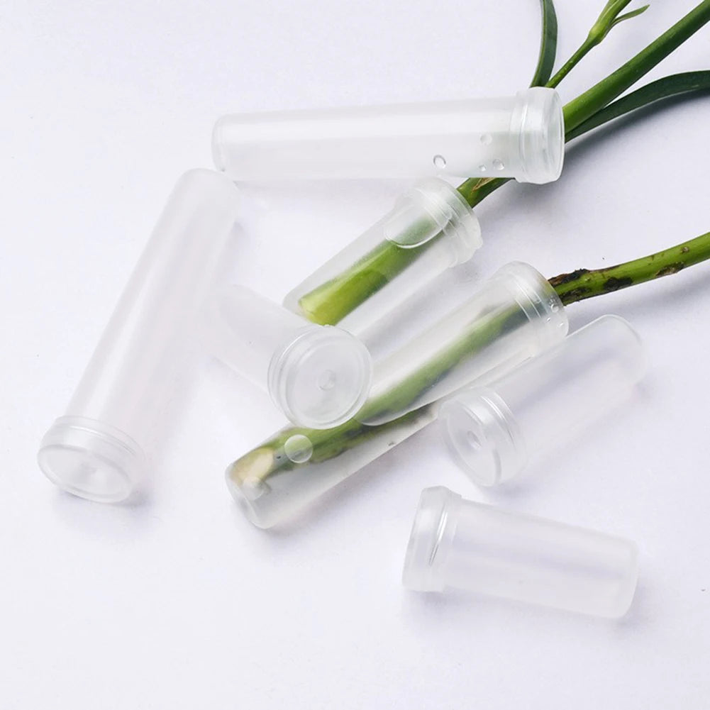 100/200Pcs Plastic Flower Water Tubes With Lids For DIY Bouquet Centerpieces Wedding Event Florist Tools Home Decor Items Oasis Select