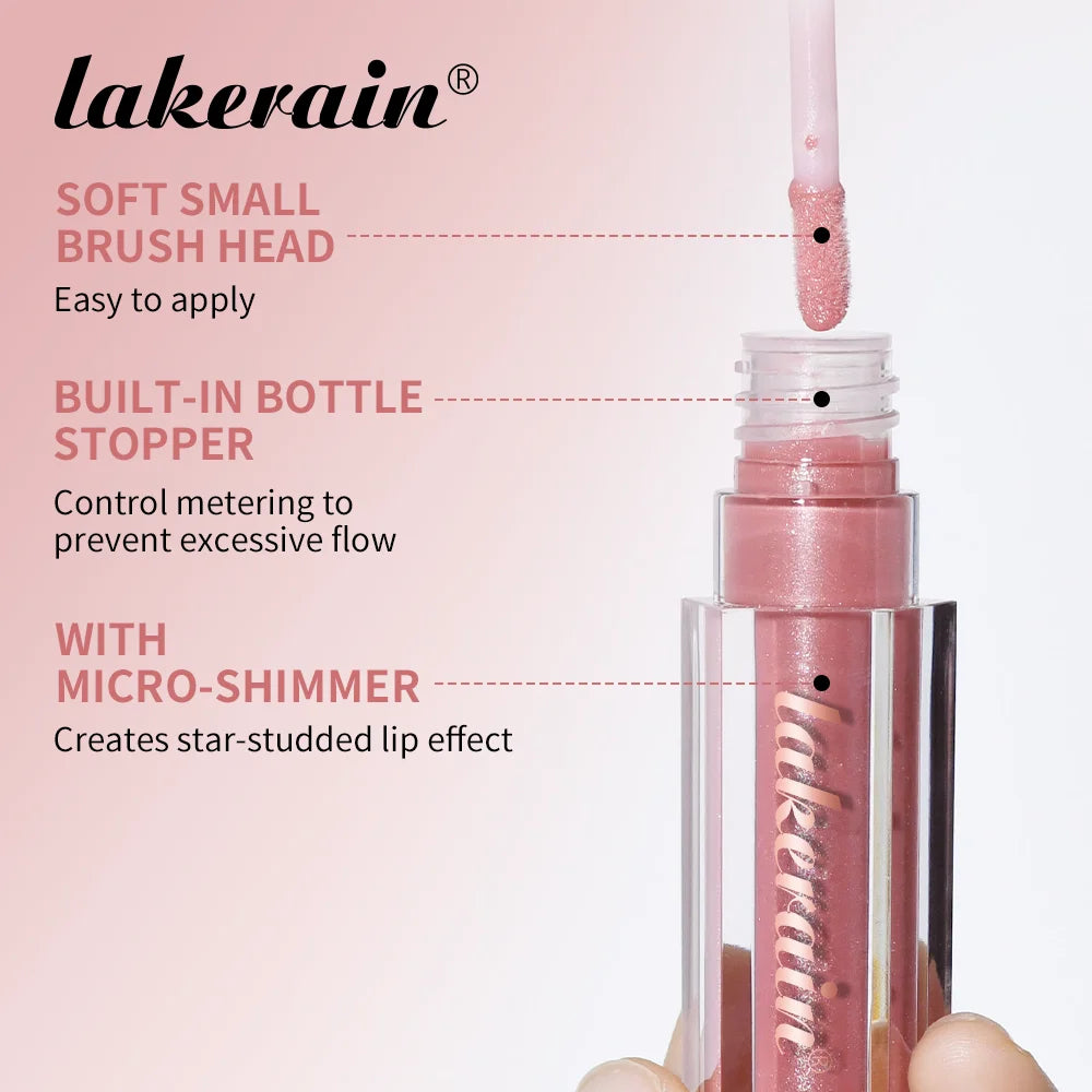 8-Color Liquid Light Glitter Lip Glaze Long-lasting Deep Moisturizing Lip Gloss Reduce Lips Lines Slight Shimmer Makeup Lip Oil Oasis Select