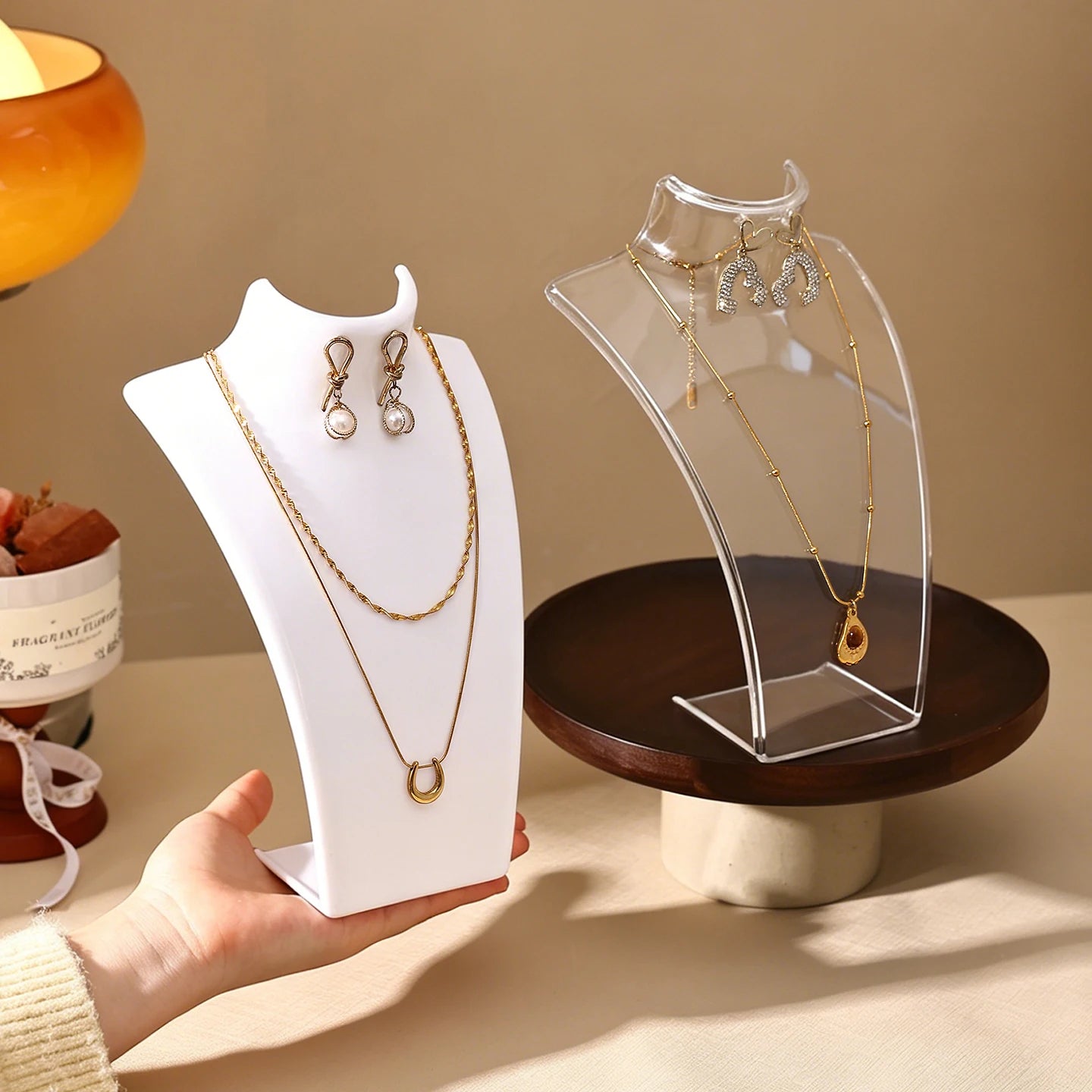 1 Portrait Jewelry Display Stand Vertical Necklace Earring Storage Stand, Jewelry Store Home Display Stand Perfect Holiday Gift Oasis Select