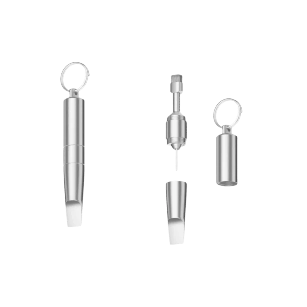Multifunction 3-in-1 Kaychain SIM Card Tray Removal Tool Eject Pin Reset Tool Headset Cleaning Brush Express Delivery Opener Oasis Select Silver