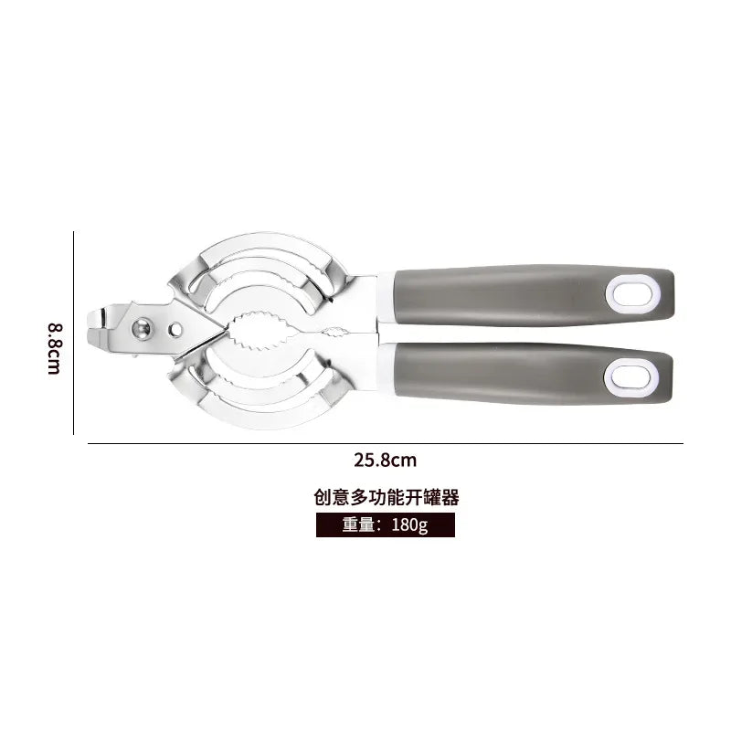 Stainless Steel Multi-function Can Opener Can Opener Multi-function Screw Cap Can Opener Kitchen Accessories Oasis Select Silver