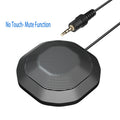 Portable 3.5mm Plug Conference Microphone 360° Omnidirectional Condenser PC Mic Plug & Play Small Microphone for PC Laptop Oasis Select No Touch Mute