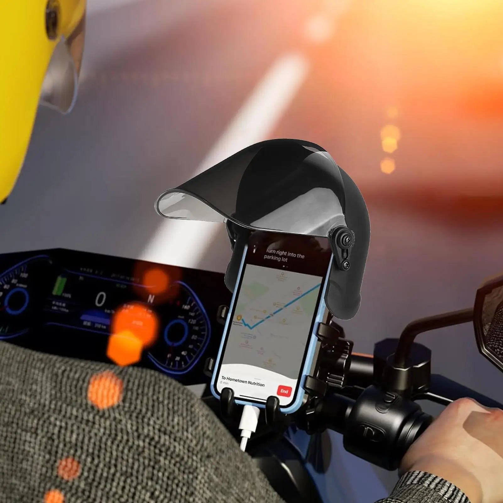 Cell Phone Umbrella Sun Shade Sunshade For Phone Mobile Phone Holder Glare Blocking Sun Shade For Phone For Car Motorcycle Bike Oasis Select