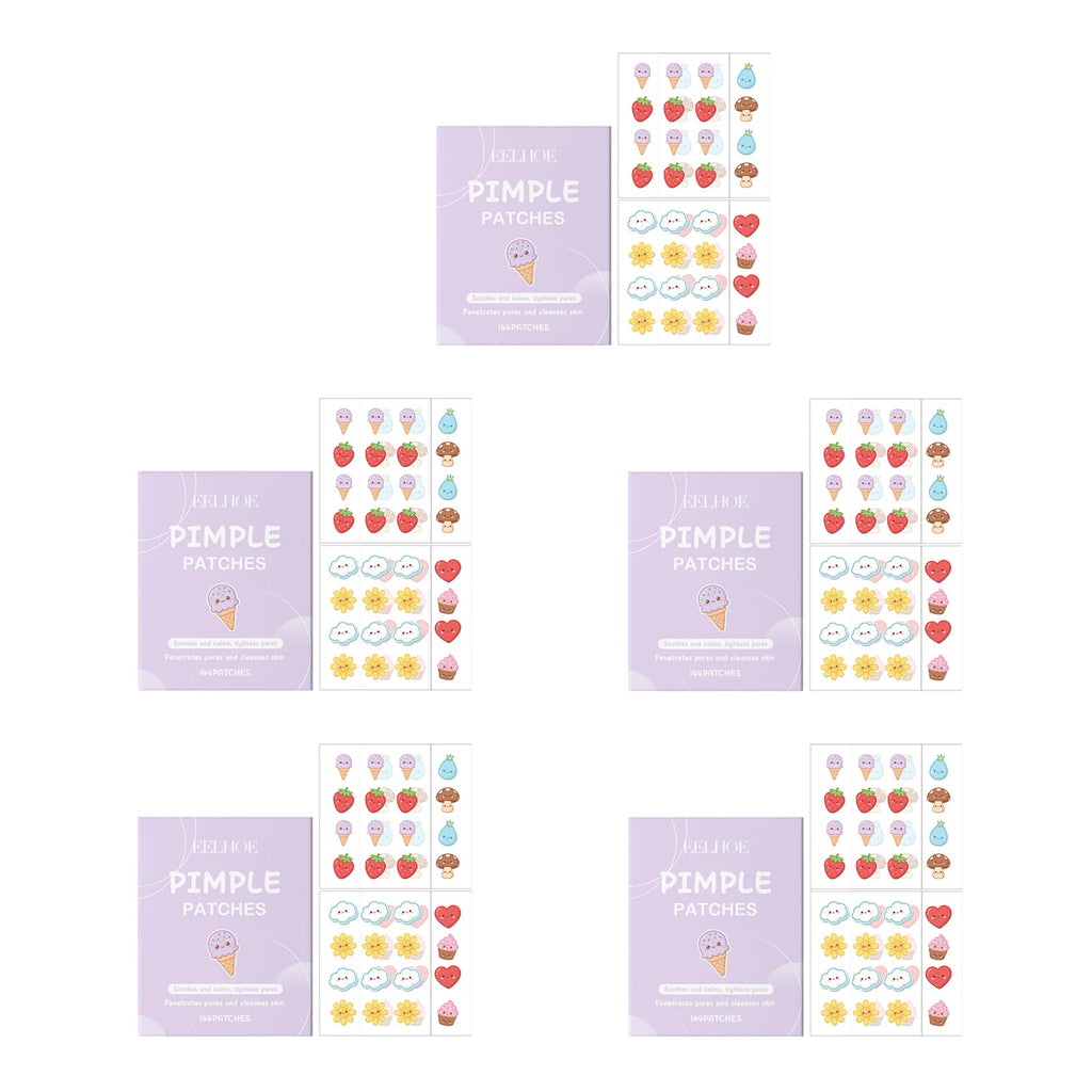 144pcs Cartoon Salicylic Acid Acne Patches Hydrocolloid Pimple Patches Invisible Facial Concealer Acne Patch Soothe Face Skin Oasis Select 5 x 144pcs Boxed