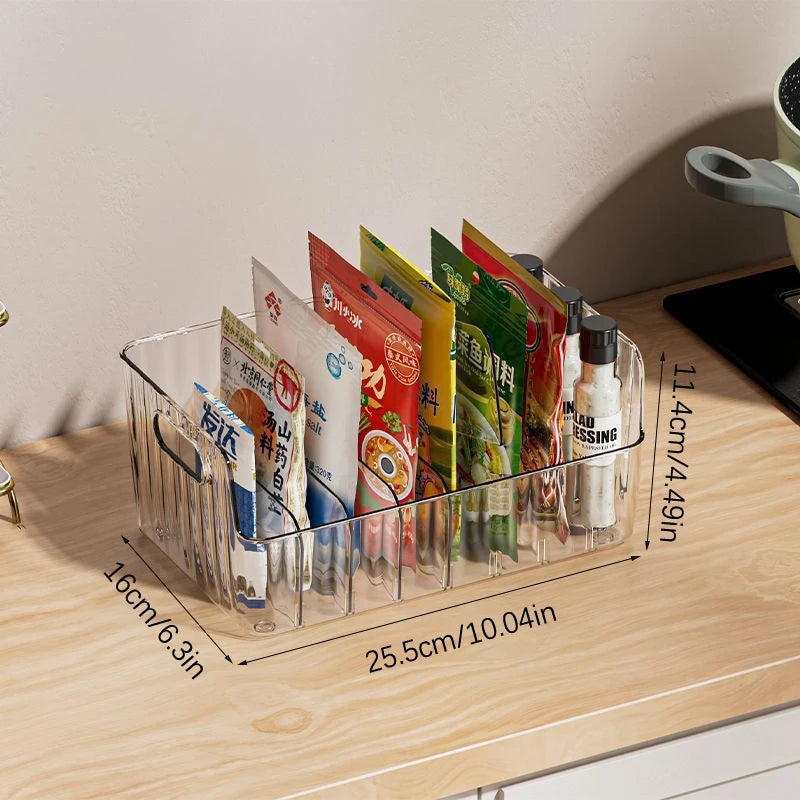 Storage Box With Partitions Refrigerator Organizer Bin Plastic Food Storage Organizer Tapes, Books, Seasoning Bags Storage Boxes Oasis Select
