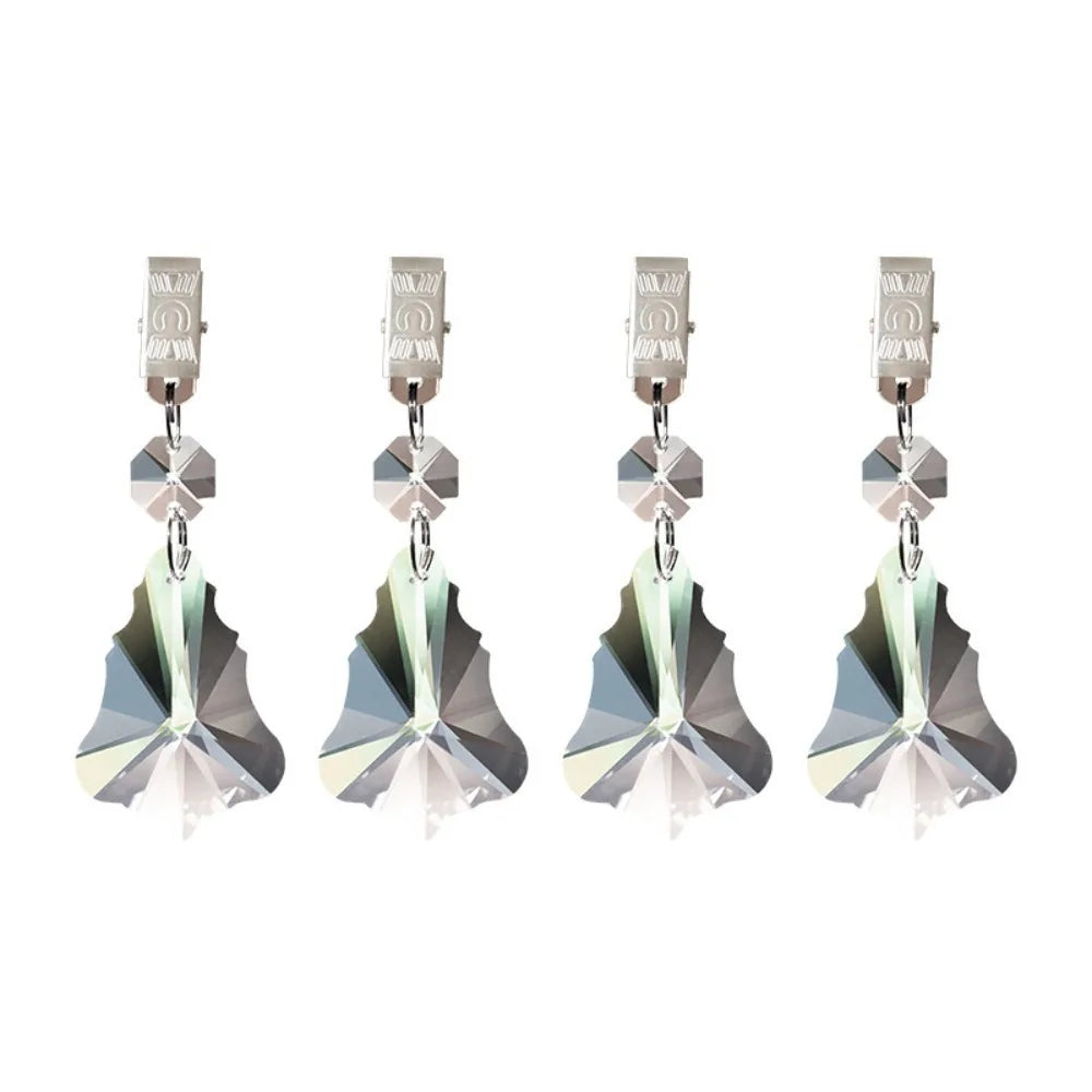4-Pack Crystal Tablecloth Weights with Metal Clips – Windproof