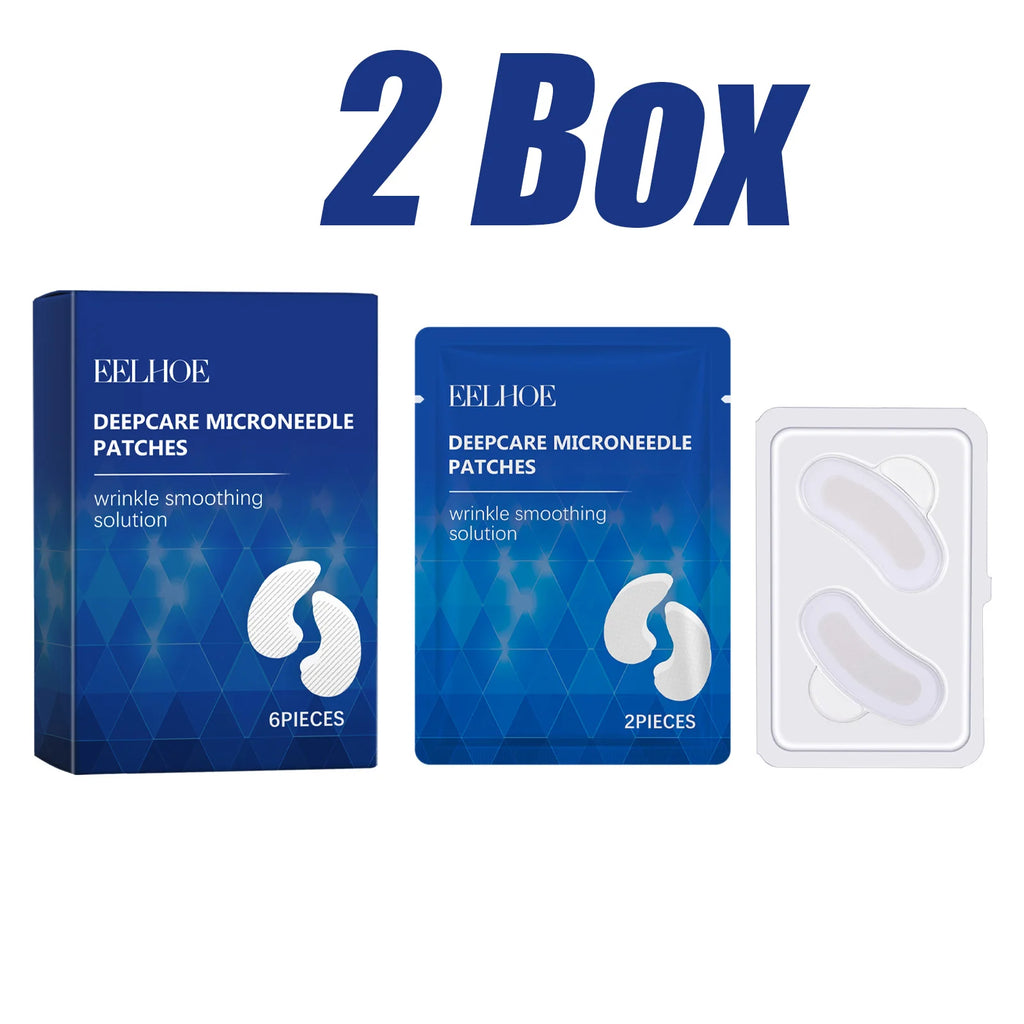 0.25mm Hyaluronic Acid Microneedle Patches Reduce Dark Circles Improve Eye Bags Puffiness Hydrating Anti-Aging Eye Care Oasis Select 2 Boxed