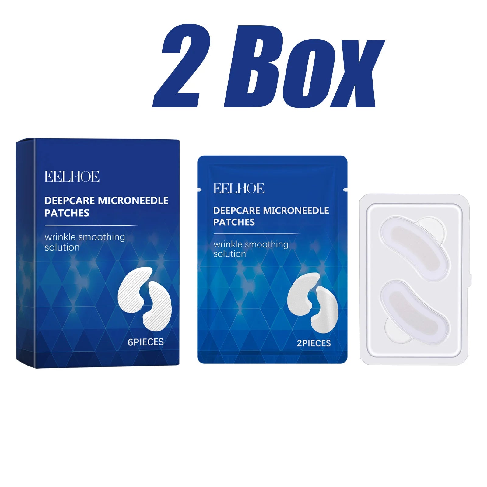 0.25mm Hyaluronic Acid Microneedle Patches Reduce Dark Circles Improve Eye Bags Puffiness Hydrating Anti-Aging Eye Care Oasis Select 2 Boxed