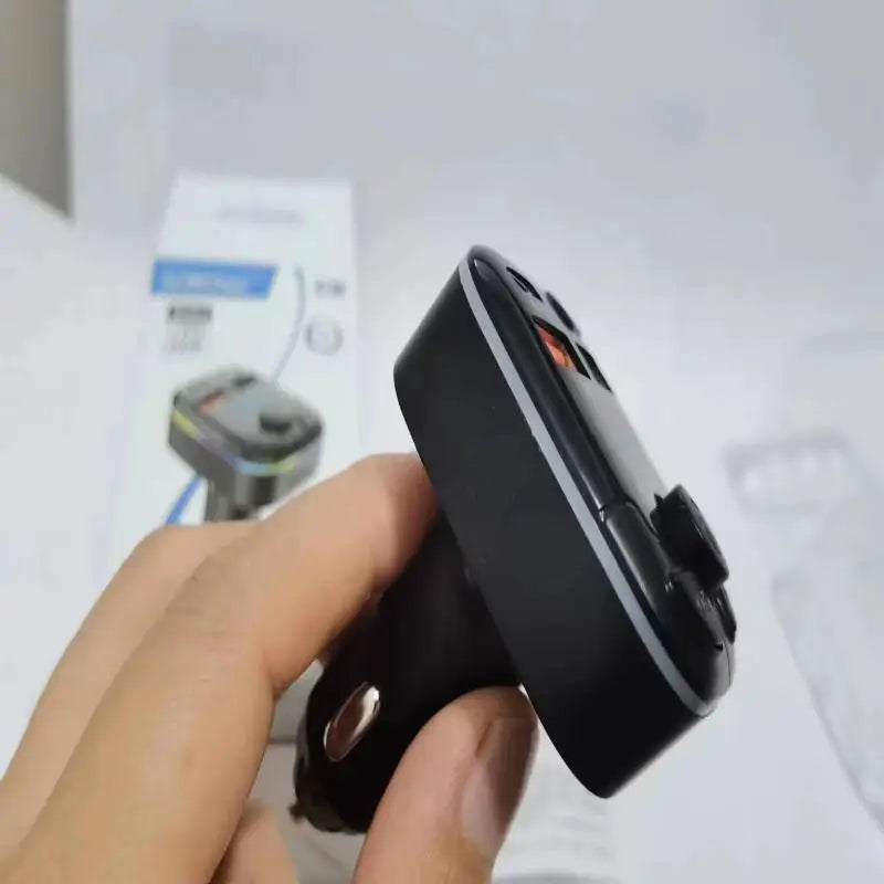 Car Charger Bluetooth 5.0 FM Transmitter Handsfree PD Type-C Dual USB Ambient Player MP3 Charger Type-C Wireless Light Oasis Select