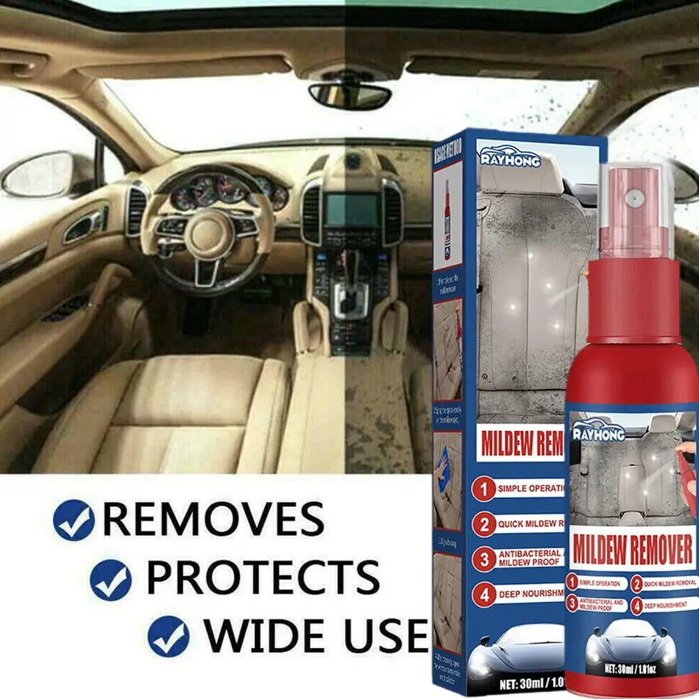 30ml Car Mildew Remover Multi-Functional Car Interior Cleaner Spray Stains Remover for Leather Fabric Car Seat Care Oasis Select