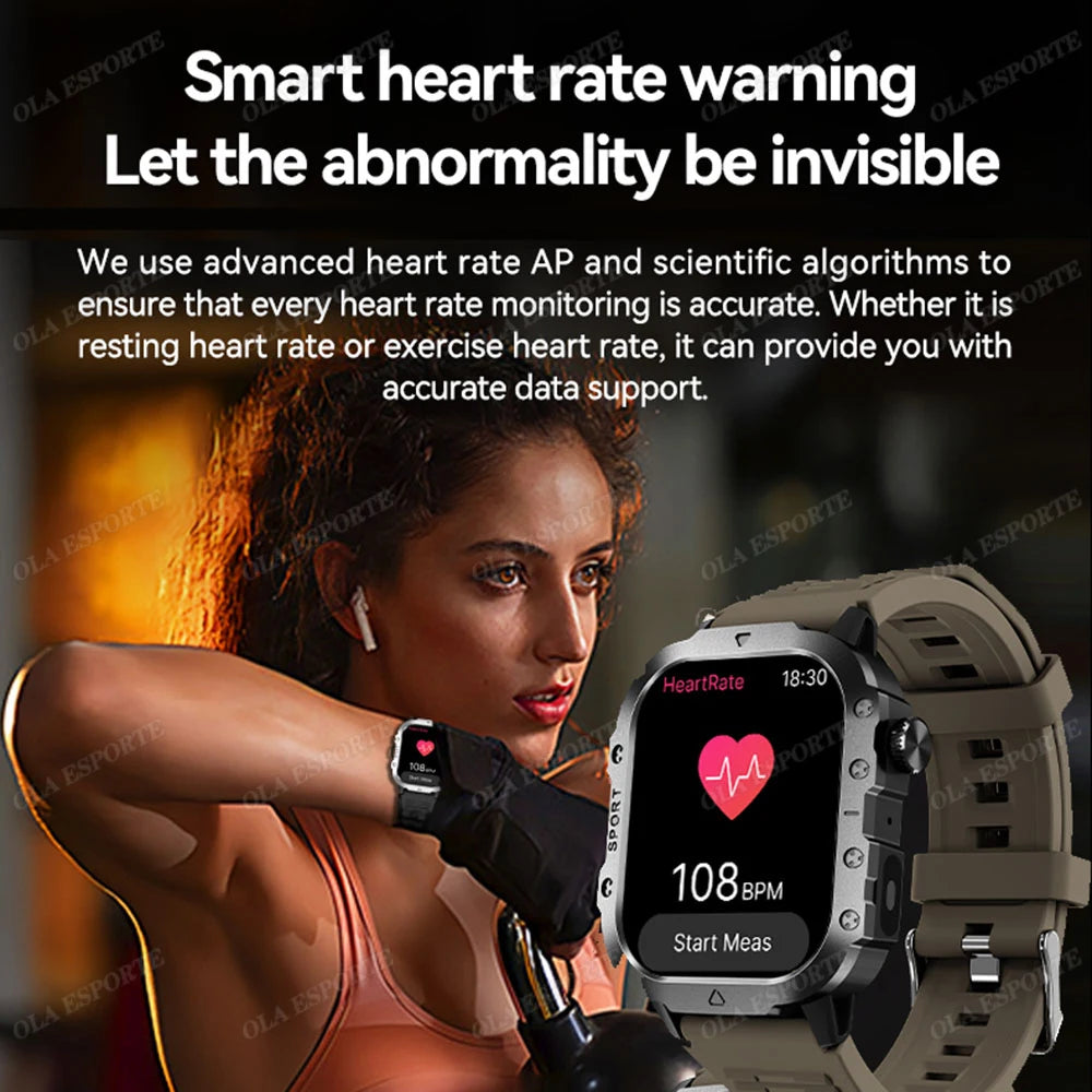 Ola Esporte 2.01" HD Smart Watch – Bluetooth & LED Flashlight