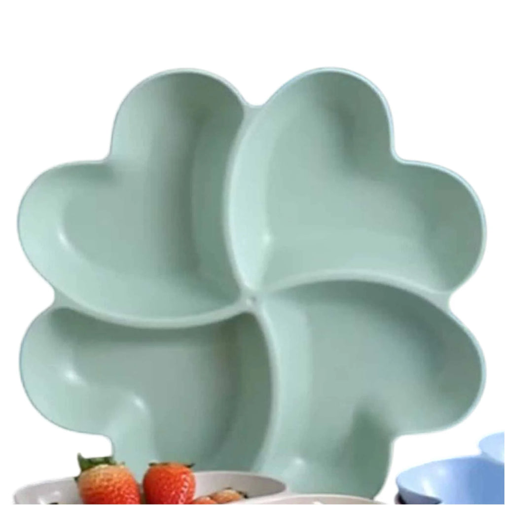 Four-Leaf Clover Snack Plate – Heart Compartment Fruit Tray Serving Snack Tray Oasis Select