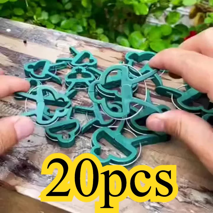 20ps Plant Fixed Clips Reusable Garden Greenhouse Bracket Garden Plants Vine Climbing Clamp Flower Tomato Support Fastener Oasis Select 20pcs
