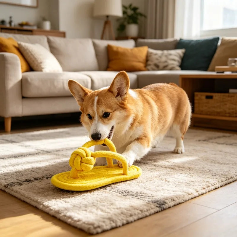 Fun Dog Bite Toy Slipper Strap Toys for Small Large Dog Pets Teeth Training Teeth Grinding Toys Interactive Dog Toys Oasis Select