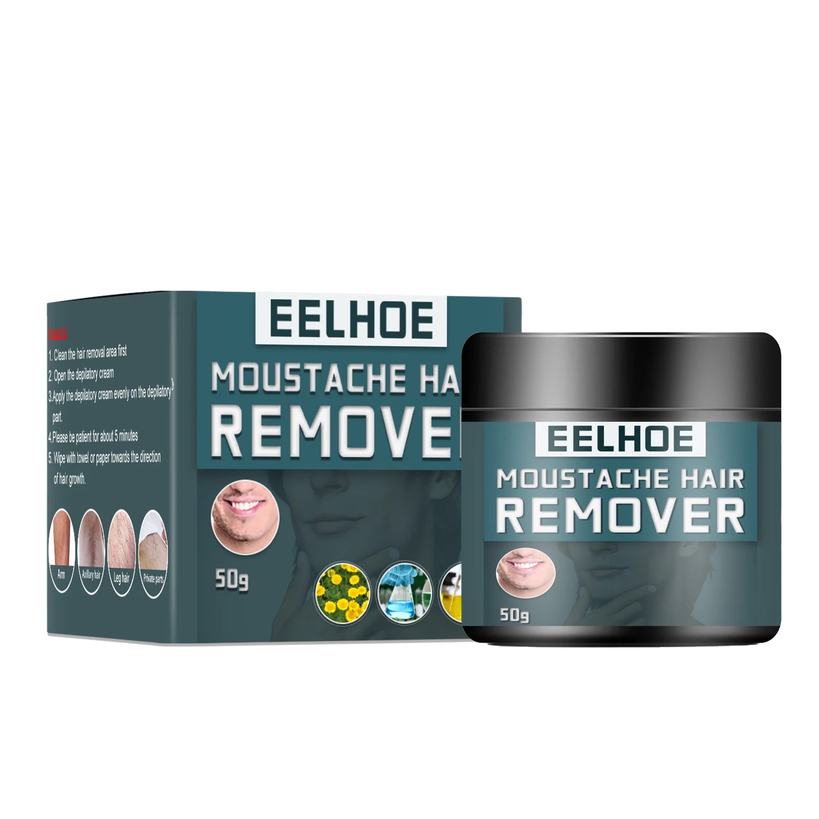 Men's Hair Removal Cream – Face, Beard, Body | eelhoe 50g Hair Removal Cream Oasis Select 1pc