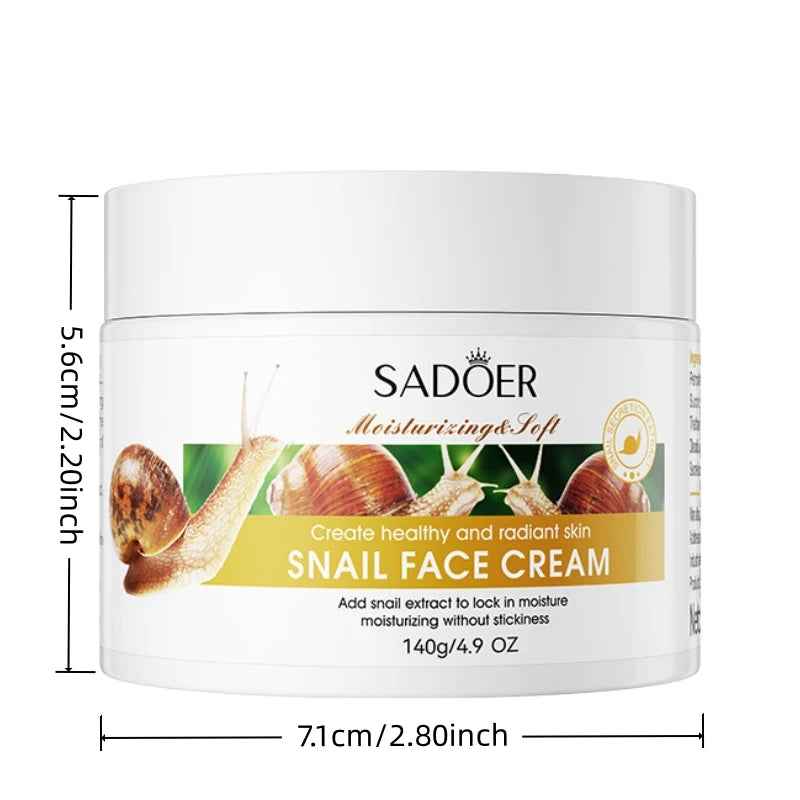 SADOER 140g Snail Moisturizing Cream – Hydrates & Firms Snail Face Cream Oasis Select