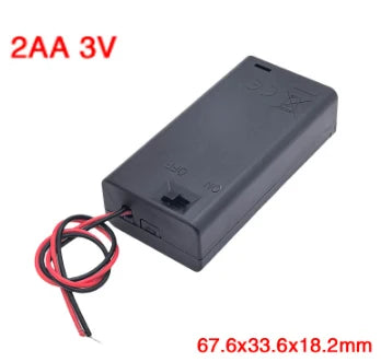 1/2/3/4 Slots Ports 1.5V AA Power Battery Storage Case Holder Storage Box DIY Leads Black Used for Repair Tools Oasis Select With Switch 2Section