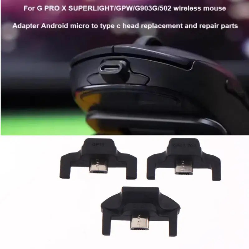 For GPW/G903/G502 Wireless/G703 Mouse Universal Adapter Android Micro USB Head Replacement Repair Parts Oasis Select