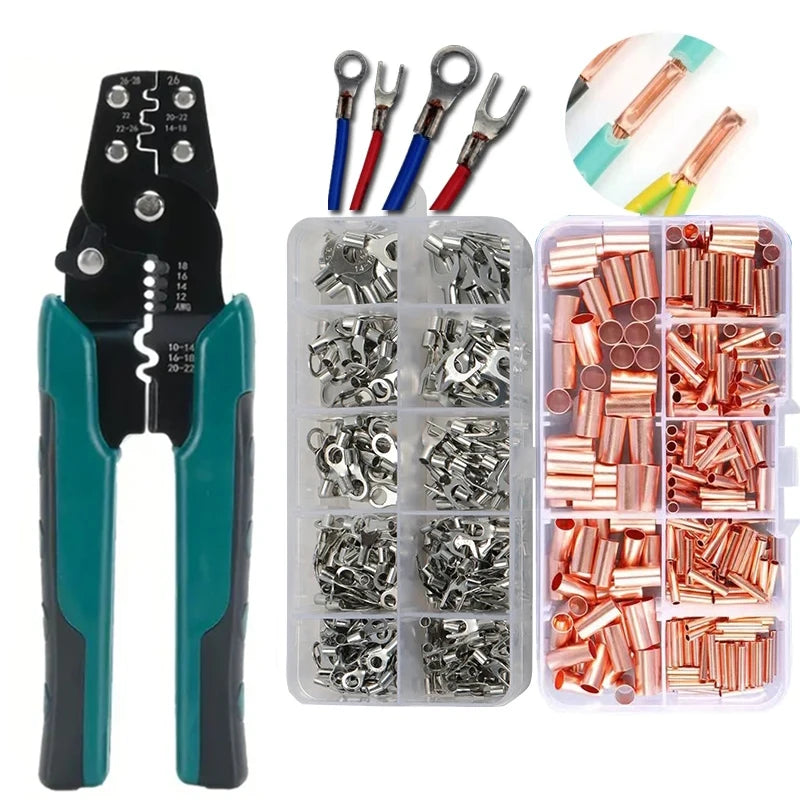 Multi-function Mini Electric Terminal Crimping Pliers With Wire Stripping Cutting Hand Crimping Tool Multiple Connector Kits Oasis Select