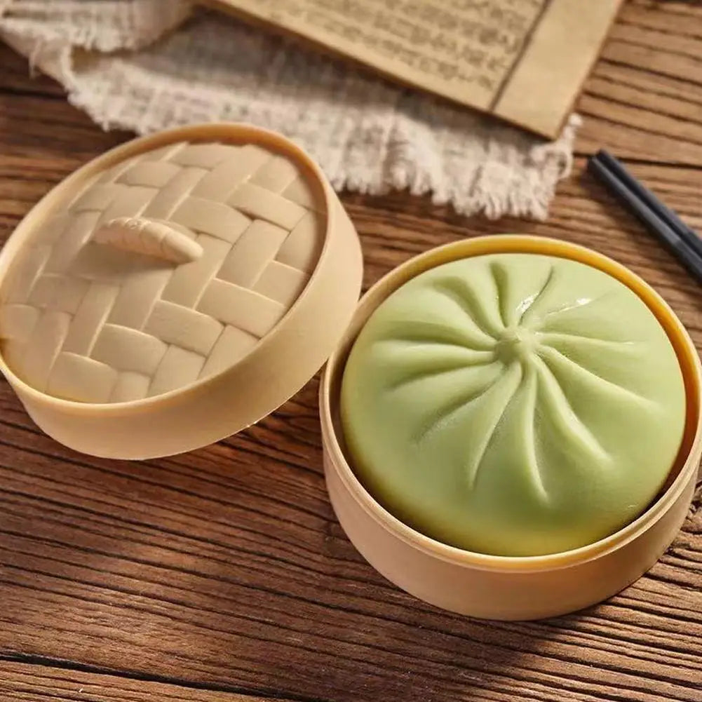 Realistic Colored Steamed Bun Toy With 6cm Small Steamer Slow Rebound Molding Soft Pressure Relief For Office Study Relaxation Oasis Select