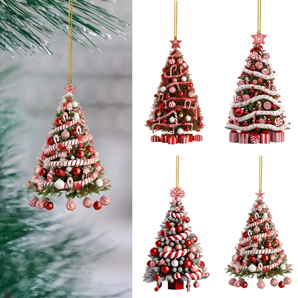 2D Acrylic Christmas Tree Ornament Pendant | 2025 Xmas Decor