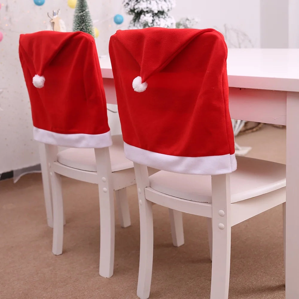New Christmas Chair Cover Chair Cover Red Wedding Meeting Flannel Chair Cover Restaurant Hotel Dining Table Decoration Oasis Select