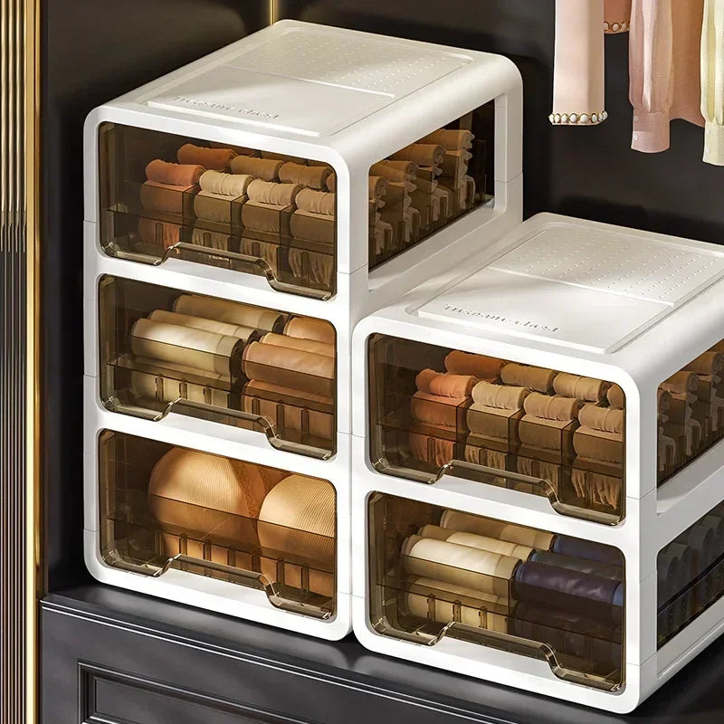 Underwear Storage Box Drawer Grid Socks Storage ******derwear Multifunctional Layered Storage Dust-proof Organizing Box Oasis Select