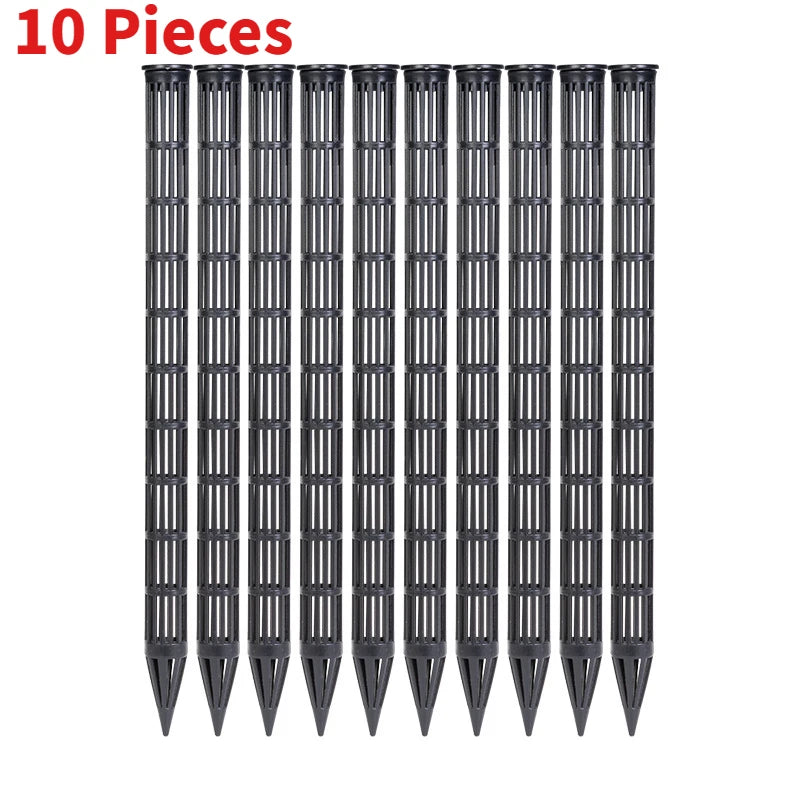 10Pcs Plant Aeration Tubes for Pots Root Rot Prevention Prevent Overwatering for Healthy Roots Wet-dry Cycle gardening Tools Oasis Select Black