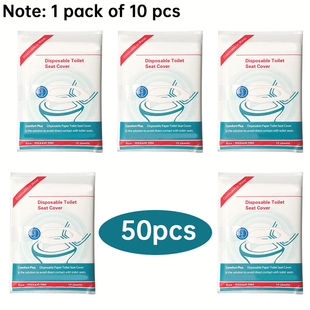 80/50/20pcs Disposable Toilet Seat, Public Restroom, Toilet Paper for Airplane & Camping Splash Proof, Adult Toilet Essentials Oasis Select 50pcs