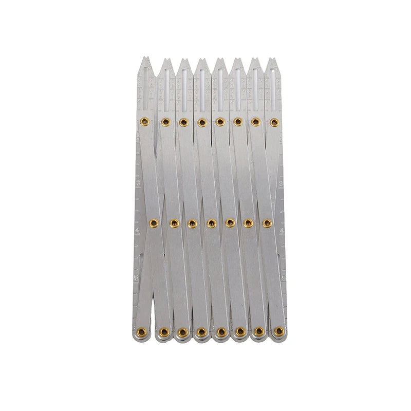 Buttonhole Spacer Expanding Crafting Guide Rule Sewing Gauge Equidistant Measuring Marking Tool for Grommet Button Holes Oasis Select Silver