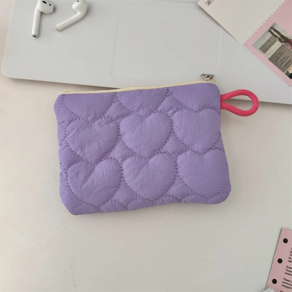 New Cute Candy Color Coin Purses Small Canvas Coin Wallet Lady Girls Earphone Coin Key Money Storage Bag Zipper Pouch Oasis Select Purple