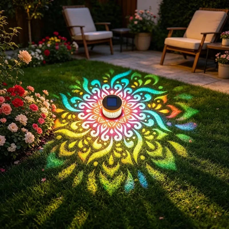 1-8PCS Solar Sunflower Mandala Wall Lantern Outdoor Waterproof Decorative Light for Garden Fence Patio Pathway Night Oasis Select