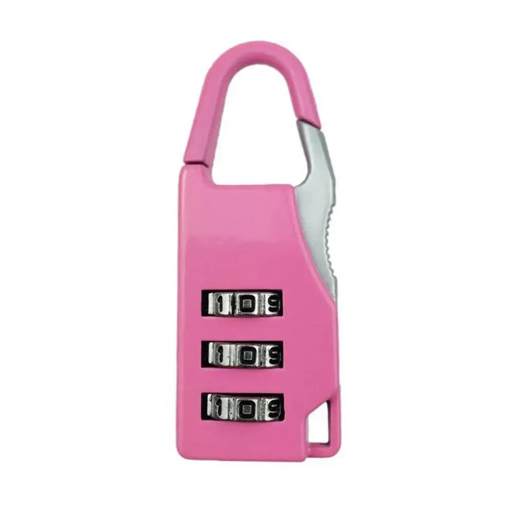 2023 Mini 3 Digit Dial Resettable Combination Travel Luggage Suitcase Lock Padlock Backpack password lock contraseña Oasis Select Pink