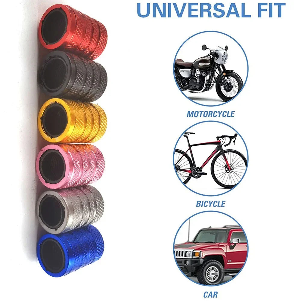 Tire Valve Stem Caps 4pcs Aluminum Tire Valve Cap Set Corrosion Resistant Stem Covers for Cars Trucks Motorcycles SUVs and Bikes Oasis Select