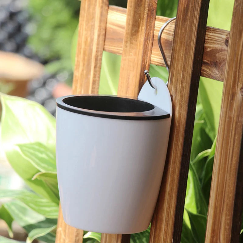 Wall-Mounted Indoor Automatic Water-absorbing Flowerpot Plastic Flowerpot Succulent Green Dill Green Plant Flower Pot Decor Oasis Select