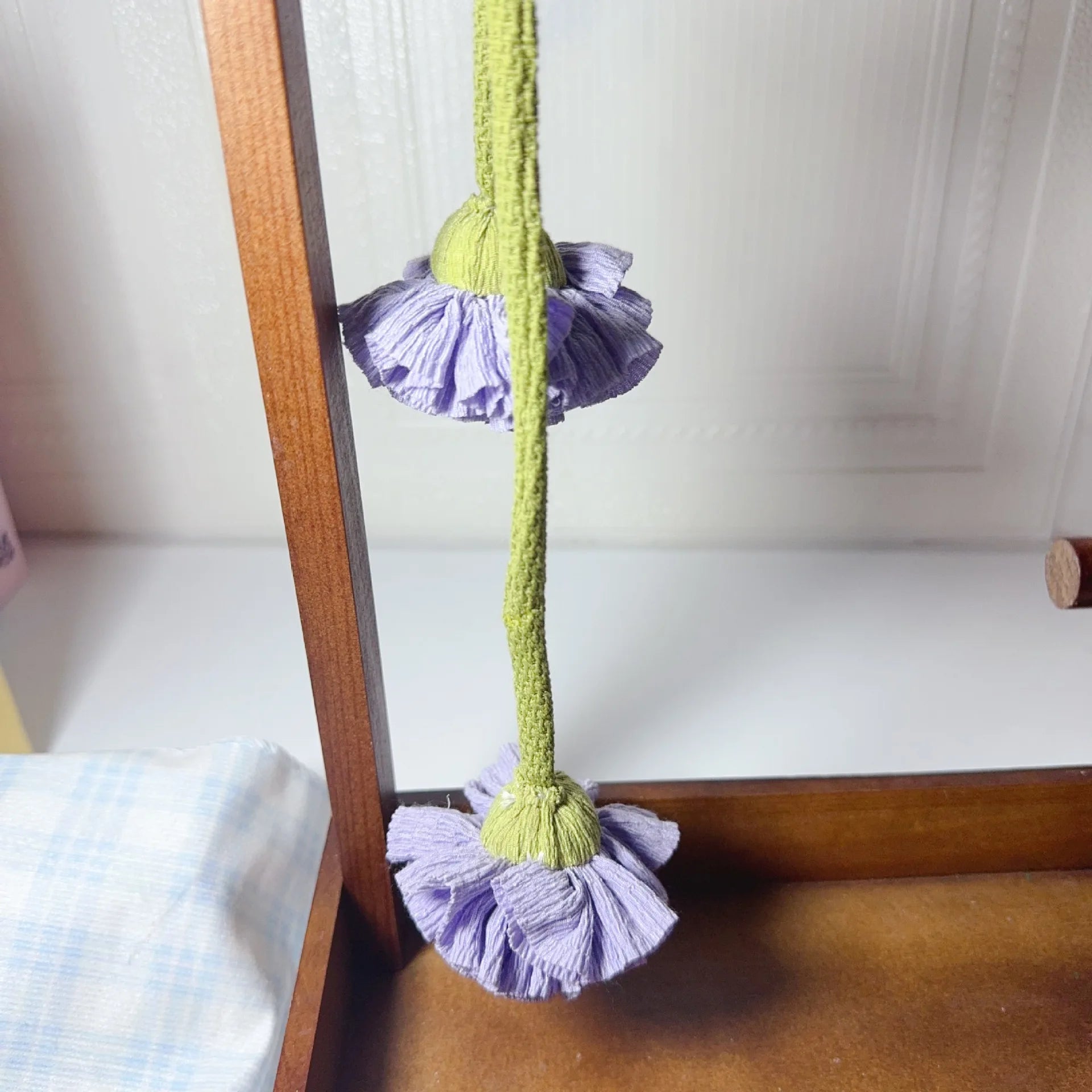 1pcs Carnation-Flower Curtain Tiebacks Rope No Drill Rope Curtain Holdbacks Rope for Home Office Shower Bedroom Decoration Oasis Select purple
