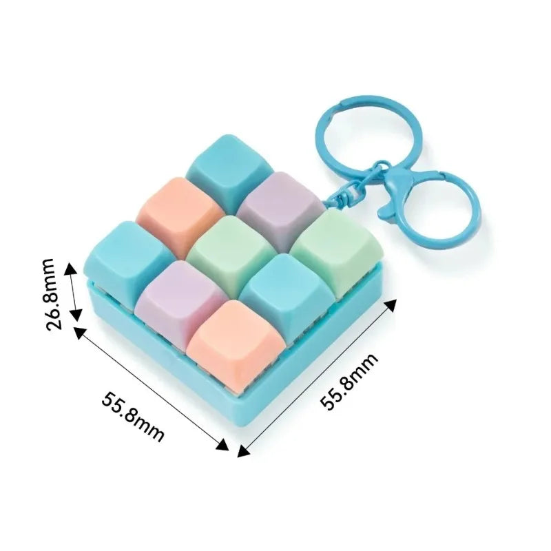 Nine-key Tetris Fingertip Pressing Key Keychain Adult Stress-relieving Finger Keyboard Game Key Chain Stress-relieving Magic Toy Oasis Select
