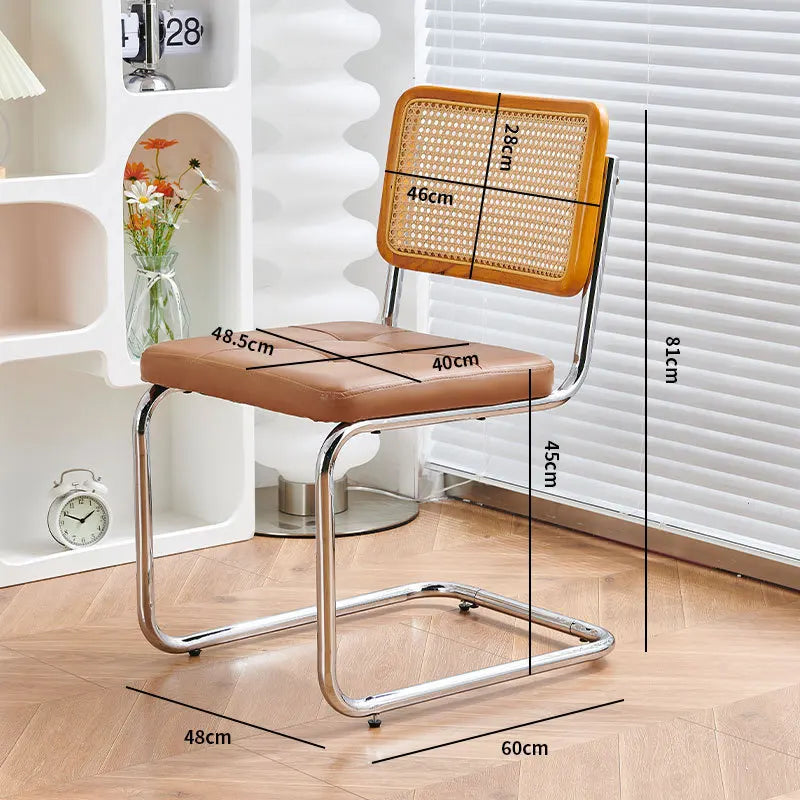 Multi-functional Nordic woven rattan chair, household dining table, chair, dining chair, study, living room, back chair Durable Oasis Select Cherry Wood-D