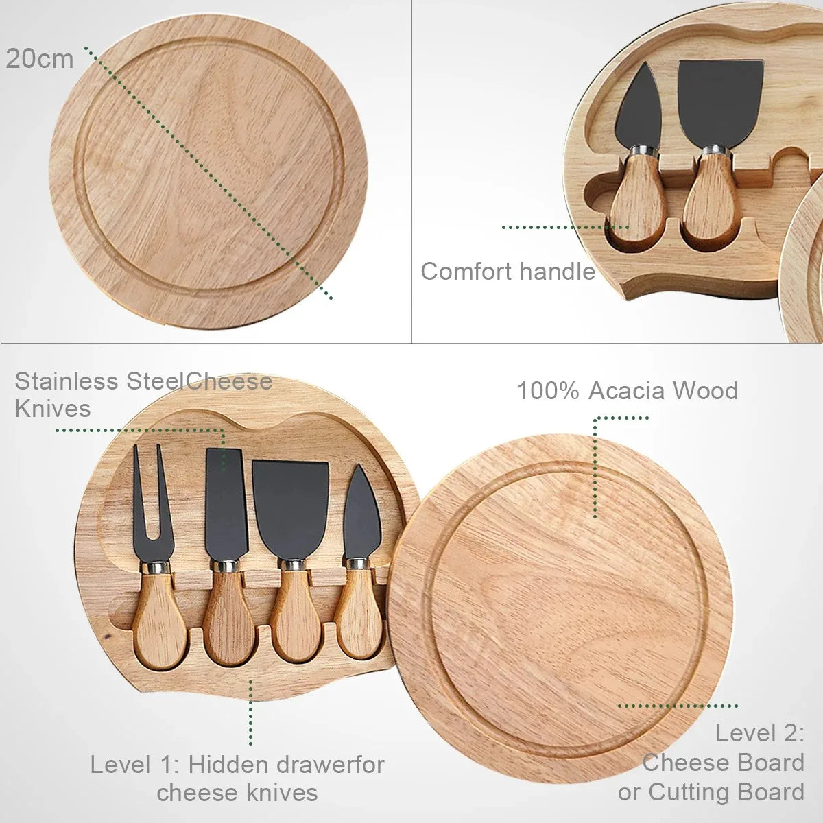 Cheese Knives Set for Charcuterie Boards and Cutlery, Stainless Steel Cheese Knife Set Collection, Kitchen Gadgets Oasis Select