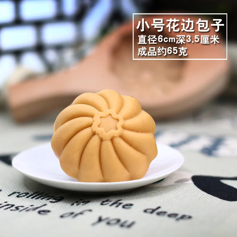 Kitchen Handmade Noodle Steamed Buns Pattern Steamed Bread Mold Baking Wooden Pasta Large, Medium and Small Cage Printing Tool Oasis Select S lace buns