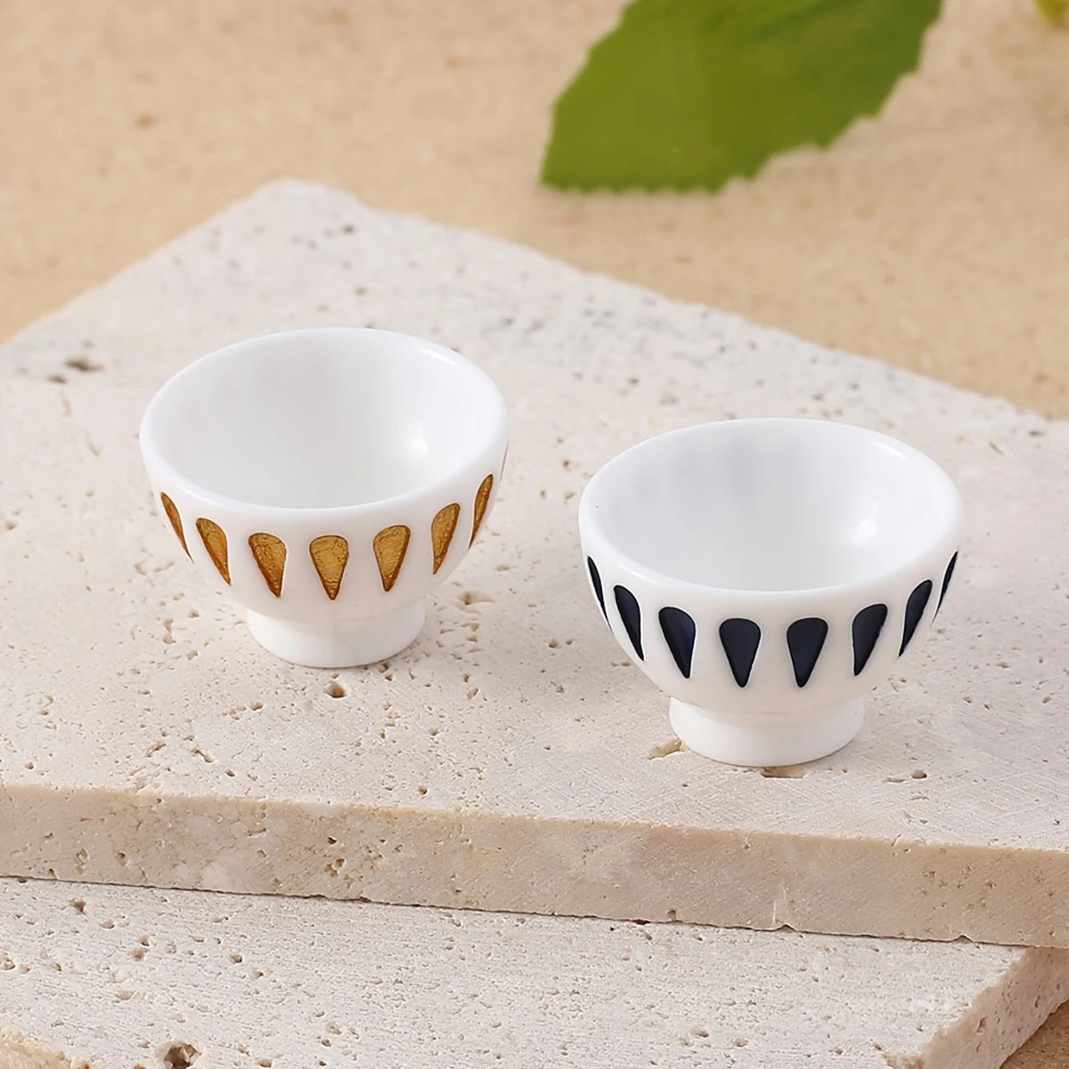 2/4 PCS Miniature Resin Bowls Hand Painted Dollhouse Kitchen Tableware Realistic Mini Food Props DIY Craft Accessories Oasis Select