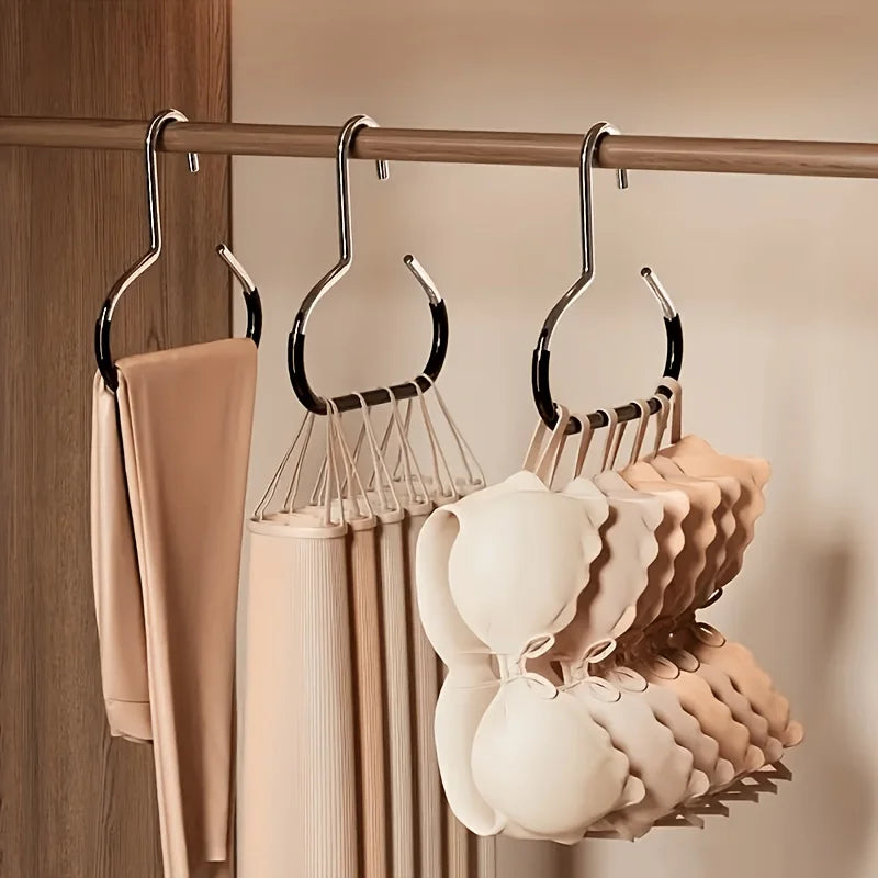 5pcs Stainless Steel Hat Hanger Organizer, Non-Slip Round Ring Closet Hooks for Hats Scarves, Space-Saving Storage for Wardrobe Oasis Select