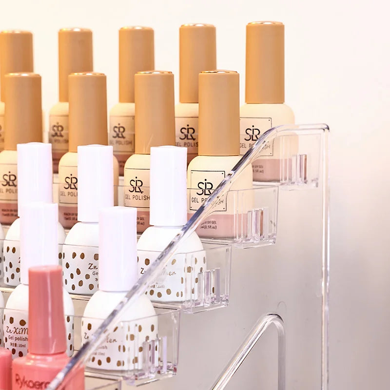 1pc multi-layer acrylic buckle nail polish display rack transparent ladder type sorting rack quick installation cosmetics rack Oasis Select