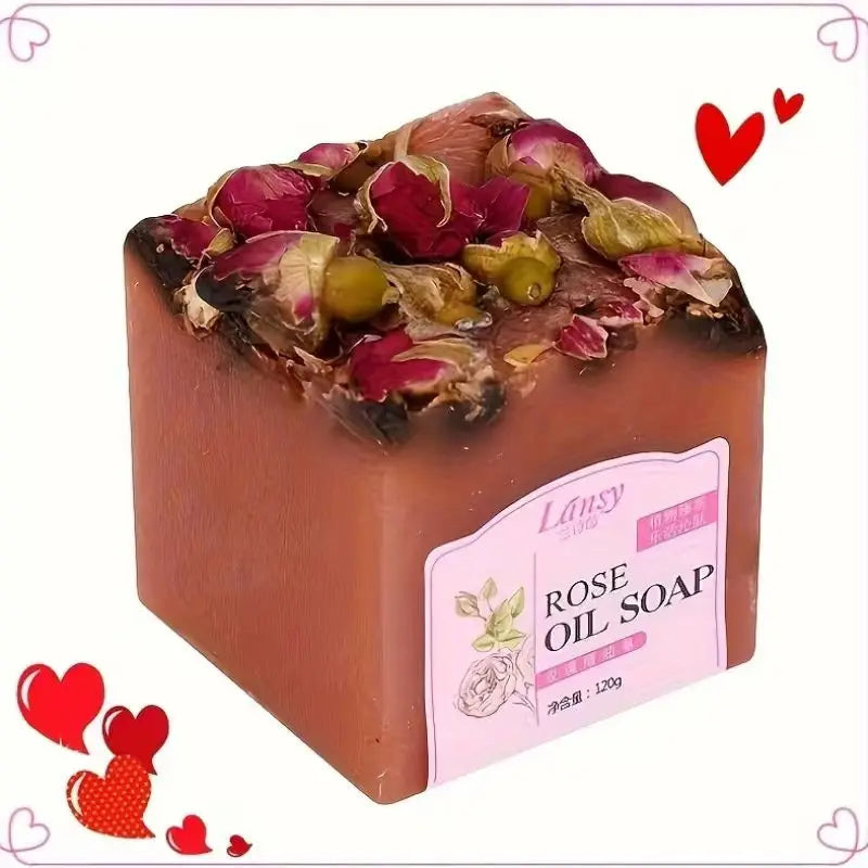 Dried rose flower handmade soap essential oil cleansing soap, moisturizing deep cleansing, face soap, facial soap, shower soap Oasis Select