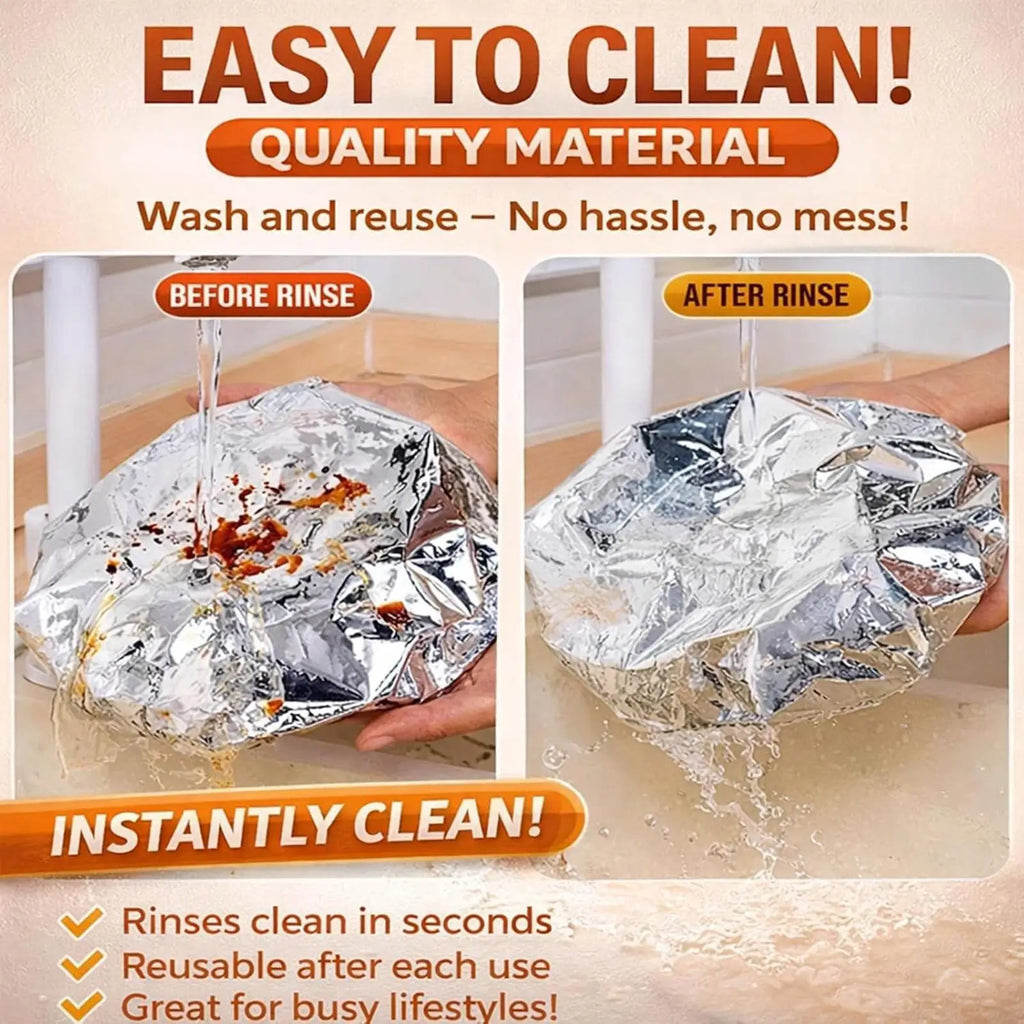 10Pcs Reusable Aluminum Foil Film For Heat Insulation And Heat Preservation Suitable For Oven Takeaway Picnic foil food covers Oasis Select