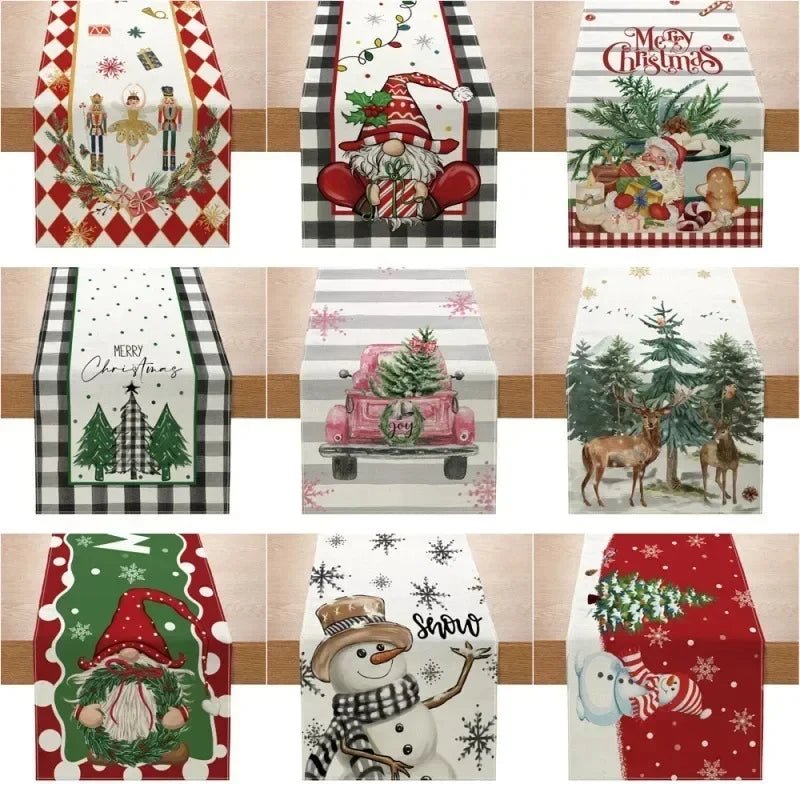 Christmas Table Runner Merry Christmas Decorations For Home 2025 Cristmas Table Flag Cover Navidad Noel Gift New year Tablecloth Oasis Select