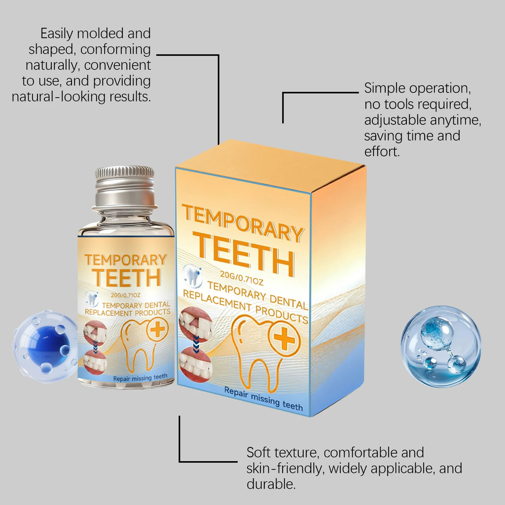New 2026 DIY Moldable Teeth Material Temporary Tooth Shaping Beads Dental Care Aid Home Use Temporary Teeth Repairing Kit 20g Oasis Select